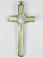 Grande Croix de Saint Benoit Argentée & Fluo - 20cm
