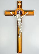 Grande Croix Murale de Saint Benoît en Bois - 48cm