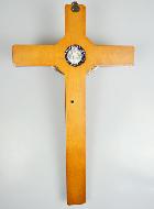 Grande Croix Murale de Saint Benoît en Bois - 48cm