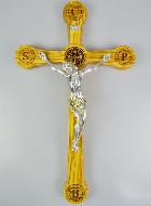 Grande Croix de Saint Benoît en Bois d'Olivier - 50cm