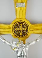 Grande Croix de Saint Benoît en Bois d'Olivier - 50cm