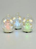 3 Boules de Noël - Anges de Noël Lumineux - 8cm