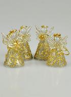 4 Anges Paillettes d'Or à Suspendre - Sapin de Noël - 5cm