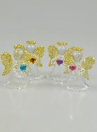4 Anges de Noël & Paillettes Dorées - Sapin de Noël - 5cm
