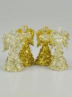 4 Anges de Noël & Paillettes - Sapin de Noël - 6.5cm