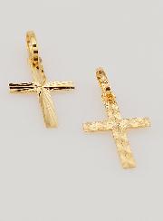 Pendentif Croix Double Face - Or Massif 18k