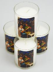 4 Bougies Veilleuses de Noël Blanche - La Nativité du Christ