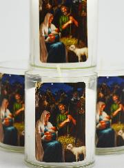 4 Bougies Veilleuses de Noël Blanche - La Nativité du Christ