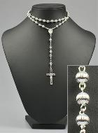 Chapelet en Argent Massif 925/1000 - Grains Striés 5mm