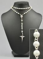 Chapelet en Argent Massif 925/1000 - Grains Sablés 6mm