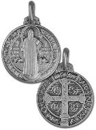 Médaille de Saint Benoit en Argent 925/1000 - 18mm