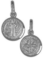 Médaille de Saint Benoit en Argent Rhodié 925/1000 - 11mm