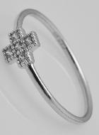 Bague Croix & Diamants - Argent Massif - Taille 52