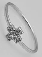 Bague Croix & Diamants - Argent Massif - Taille 52