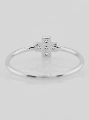 Bague Croix & Diamants - Argent Massif- Taille 56