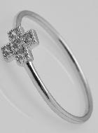 Bague Croix & Diamants - Argent Massif- Taille 58