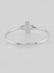 Bague Croix & Diamants - Argent Massif- Taille 58