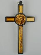 Croix de Saint Benoît en Bois - Noir - 13cm