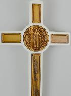 Croix de Saint Benoît en Bois - Blanche - 13cm