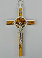 Crucifix de Saint Benoît en Bois - Blanc - 13cm