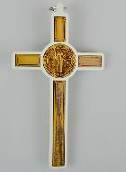 Crucifix de Saint Benoît en Bois - Blanc - 13cm