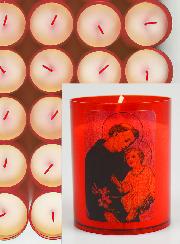 24 Bougies Veilleuses Saint Antoine de Padoue - Rouge