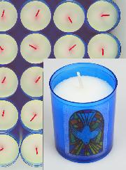 24 Bougies Veilleuses Saint Esprit de Paix - Bleue