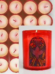 24 Bougies Veilleuses Saint Esprit de Paix - Rouge