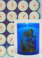 24 Bougies Veilleuses Saint Joseph - Bleue