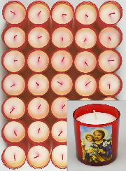 24 Bougies Veilleuses Saint Joseph - Rouge