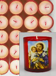 24 Bougies Veilleuses Saint Joseph - Rouge