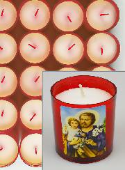 24 Bougies Veilleuses Saint Joseph - Rouge