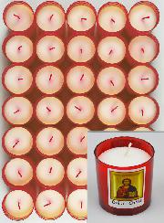 24 Bougies Veilleuses Christ Pantocrator - Rouge