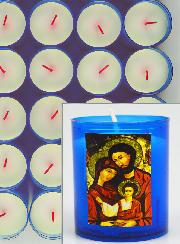 24 Bougies Veilleuses Bleue Sainte Famille