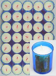 24 Bougies Veilleuses Notre Dame de Lourdes - Bleue