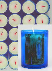 24 Bougies Veilleuses Notre Dame de Lourdes - Bleue