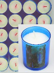 24 Bougies Veilleuses Notre Dame de Lourdes - Bleue