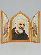 Icône Triptyque Padre Pio - 23 cm