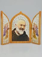 Icône Triptyque Padre Pio - 23 cm