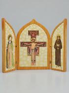 Icône Triptyque Croix de Saint François - 23 cm