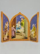 Icône Triptyque La Nativité de Jésus à la Crèche - 23 cm