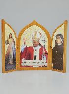 Icône Triptyque Pape Saint Jean-Paul II - 23 cm