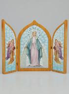 Icône Triptyque Sainte Vierge Miraculeuse - 23 cm