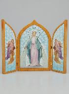 Icône Triptyque Sainte Vierge Miraculeuse - 23 cm