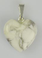 Pendentif Coeur Pierre Naturelle Howlite - 15mm