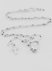 Chapelet en Or Blanc Massif 18k 750/1000 - Grains 2mm