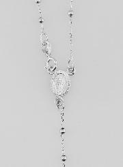 Chapelet en Or Blanc Massif 18k 750/1000 - Grains 2mm