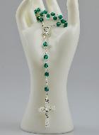 Chapelet en Argent 925/1000 & Cristal Vert