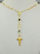 Collier Chapelet Plaqué Or 18 Carats & Cristal Ambre