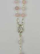 Chapelet en Pierre Quartz Rose & Argent 925/1000